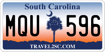 SC license plate MQU596