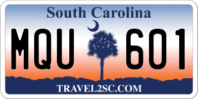 SC license plate MQU601