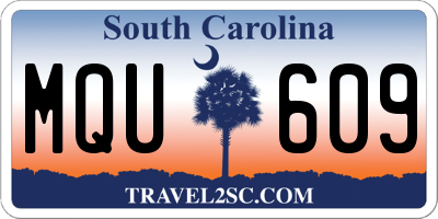 SC license plate MQU609