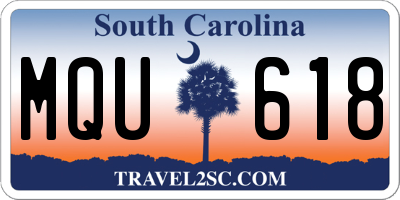 SC license plate MQU618