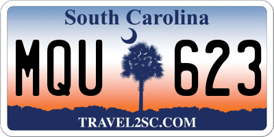 SC license plate MQU623