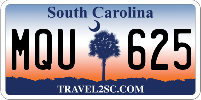 SC license plate MQU625