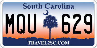 SC license plate MQU629