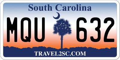 SC license plate MQU632