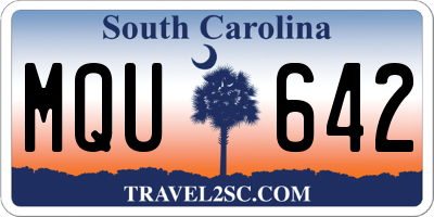 SC license plate MQU642