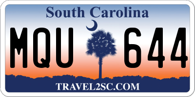 SC license plate MQU644
