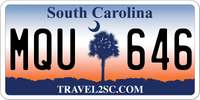 SC license plate MQU646