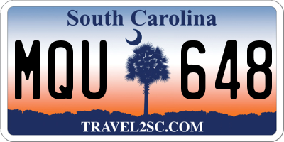 SC license plate MQU648