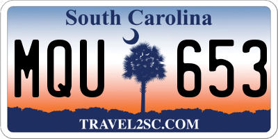 SC license plate MQU653