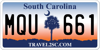 SC license plate MQU661