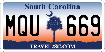 SC license plate MQU669