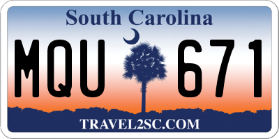 SC license plate MQU671