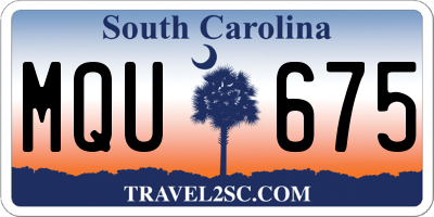 SC license plate MQU675