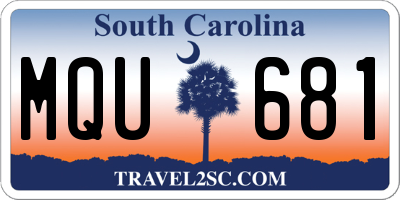 SC license plate MQU681