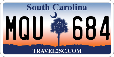 SC license plate MQU684