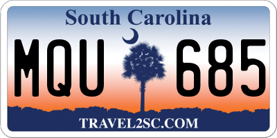 SC license plate MQU685