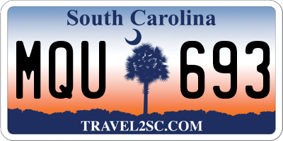 SC license plate MQU693