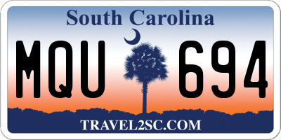 SC license plate MQU694