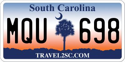 SC license plate MQU698