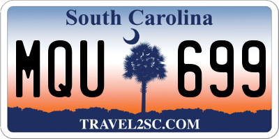 SC license plate MQU699