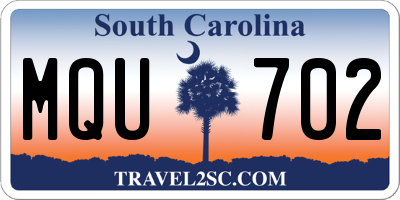 SC license plate MQU702