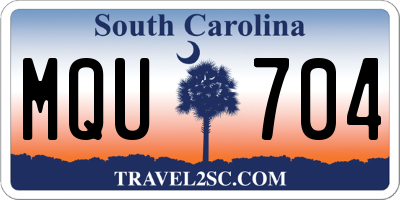 SC license plate MQU704