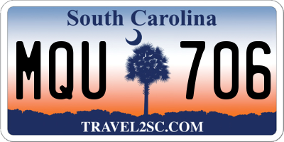 SC license plate MQU706