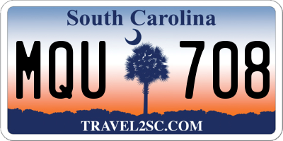 SC license plate MQU708