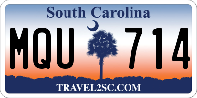 SC license plate MQU714