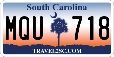 SC license plate MQU718