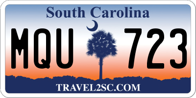 SC license plate MQU723