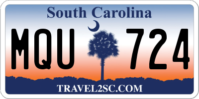 SC license plate MQU724
