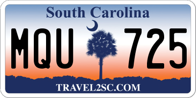SC license plate MQU725