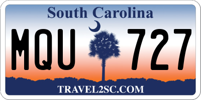 SC license plate MQU727