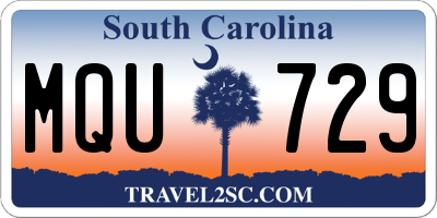 SC license plate MQU729