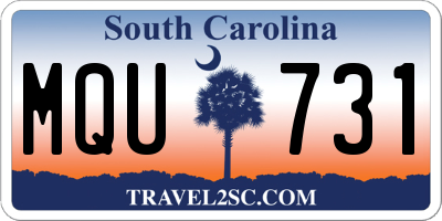 SC license plate MQU731