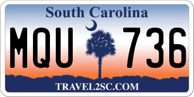 SC license plate MQU736