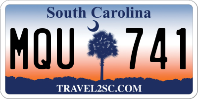 SC license plate MQU741