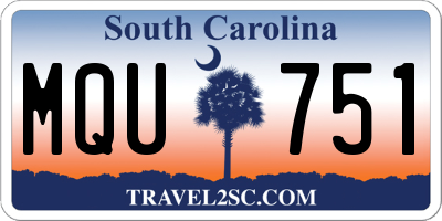 SC license plate MQU751