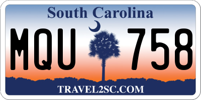 SC license plate MQU758