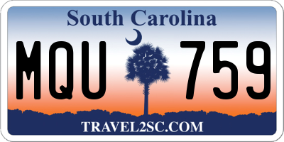 SC license plate MQU759
