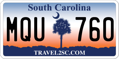 SC license plate MQU760