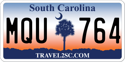 SC license plate MQU764