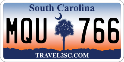 SC license plate MQU766