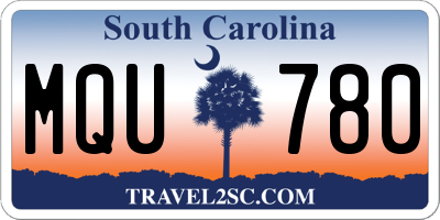SC license plate MQU780