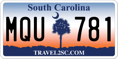SC license plate MQU781