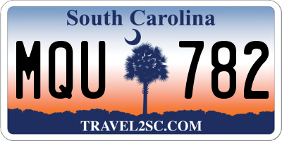 SC license plate MQU782