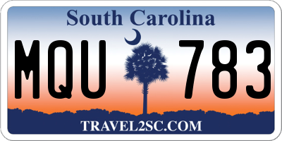 SC license plate MQU783