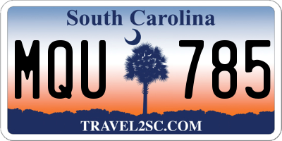 SC license plate MQU785