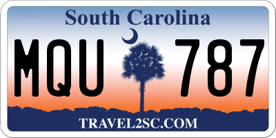SC license plate MQU787